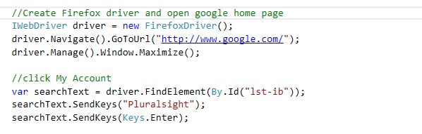 EnterText code snippet